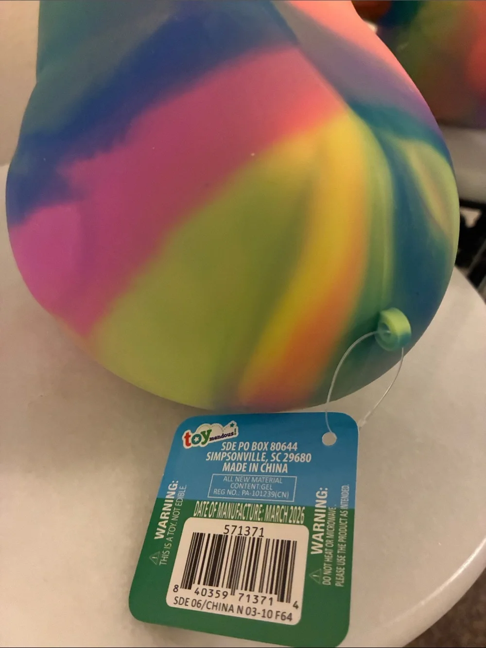 Rainbow Rubber Duck Sensory Toy - Multicolor